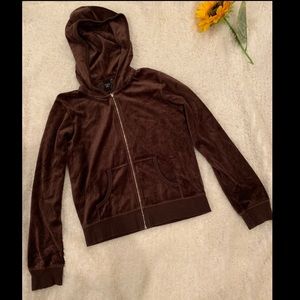 VS•MODA INTERNATIONAL Velour Jacket, Brown, Small